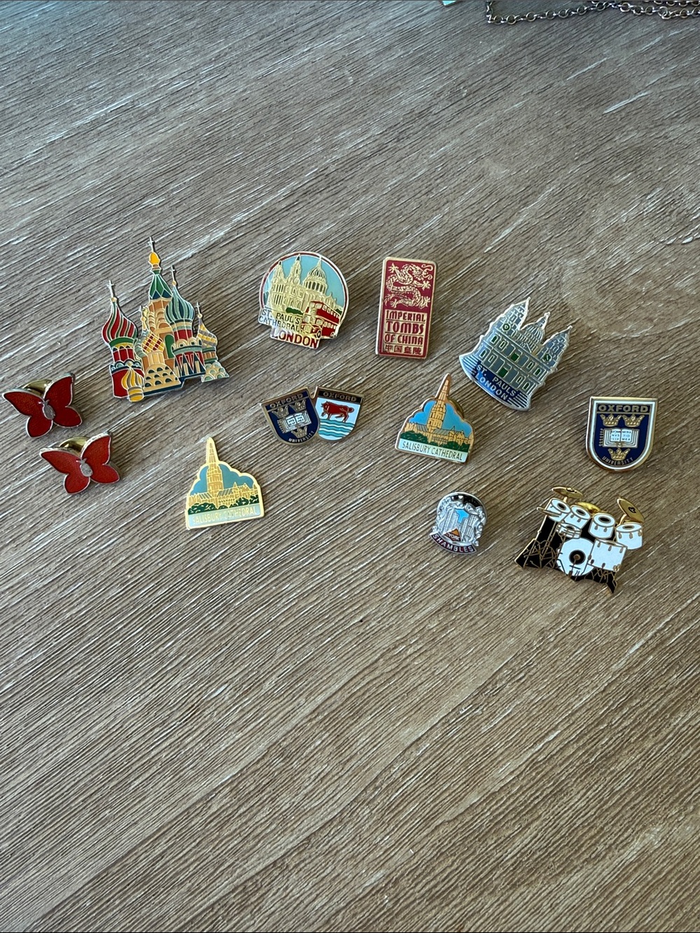 Assorted Enamel Lapel Pins from Travels- Multicolor